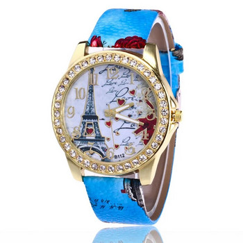Νέα πολυτελή γυναικεία ρολόγια Μόδα Eiffel Tower Diamond Γυναικείο ρολόι για κορίτσια Όμορφη εκτύπωση Γυναικείο ρολόι Γυναικείο ρολόι χειρός
