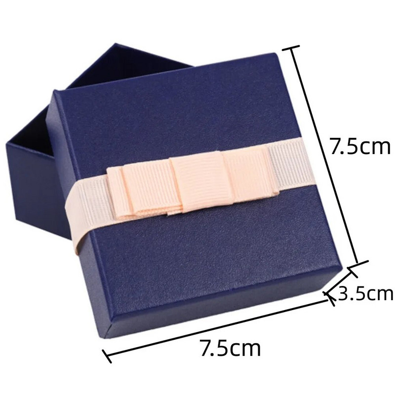 New Ribbon Bowknot Bowknot Κοσμήματα Κολιέ Σκουλαρίκια Δαχτυλίδι Organizer Κουτί αποθήκευσης Χαρτί τετράγωνο συμπαγές εκλεκτή θήκη συσκευασίας δώρου