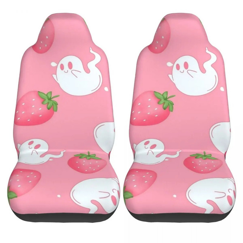 Pink Strawberry Ghost Print Universaalne autoistme kate Auto Interjöör AUTOYOUTH Armsad Halloweeni autoistmekatted Fiber Car Styling