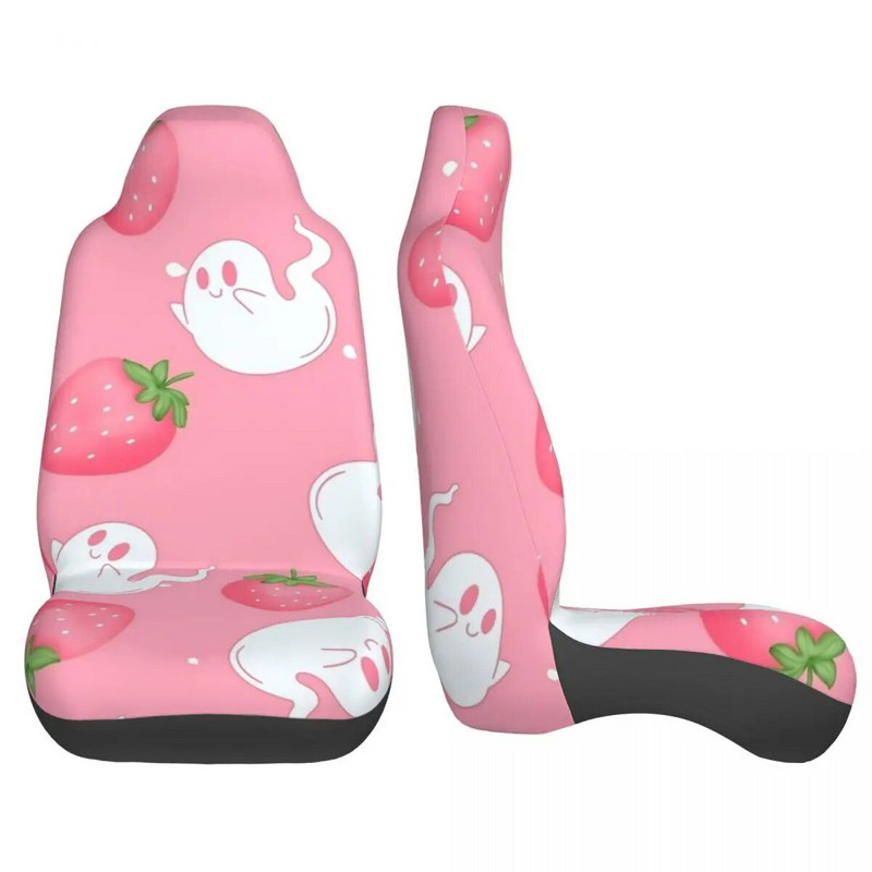 Pink Strawberry Ghost Print Universaalne autoistme kate Auto Interjöör AUTOYOUTH Armsad Halloweeni autoistmekatted Fiber Car Styling