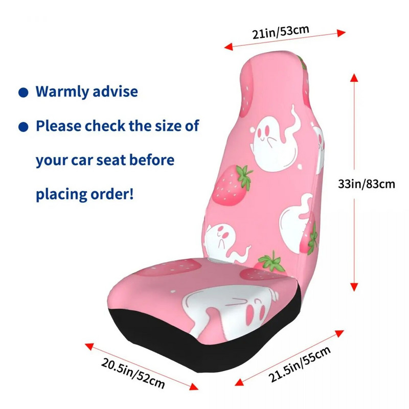 Pink Strawberry Ghost Print Universaalne autoistme kate Auto Interjöör AUTOYOUTH Armsad Halloweeni autoistmekatted Fiber Car Styling