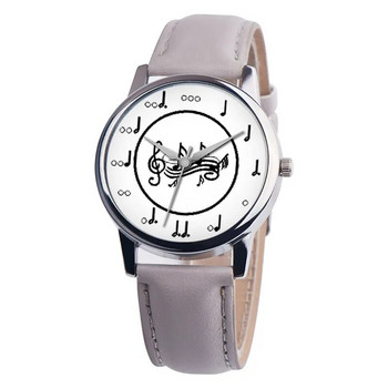Унисекс музикална нота кожен кварцов часовник Banalog сплав модерен прост стил кварцов ръчен часовник Reloj Mujer Безплатна доставка
