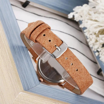 Нови модни дамски часовници с пеперуди 2023 г. Прост кафяв кварцов часовник Ретро кожени дамски ръчни часовници Часовник с дроп доставка