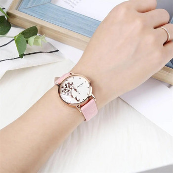 Νέα μόδα γυναικεία ρολόγια Butterfly 2023 Απλό καφέ ρολόι χαλαζία Vintage δερμάτινα γυναικεία ρολόγια χειρός Drop ρολόι αποστολής