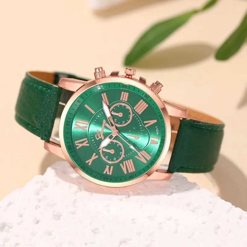 Reloj Mujer 2023 Ceasuri de modă pentru femei Ceas de mână cu quartz din piele verde pentru femei Ceas casual de afaceri Relogio Feminino