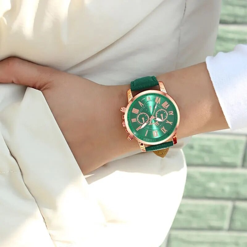 Reloj Mujer 2023 Ceasuri de modă pentru femei Ceas de mână cu quartz din piele verde pentru femei Ceas casual de afaceri Relogio Feminino