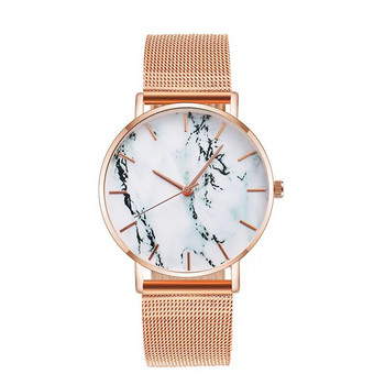Модна мрежеста лента от розово злато Творчески мраморен женски ръчен часовник Луксозни дамски кварцови часовници Подаръци Relogio Feminino Drop Shipping