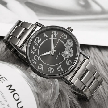 2023 Πολυτελή, περιστασιακά μόδα, ανοξείδωτα ρολόγια Love Heart Rhinestone Γυναικείο ρολόι μαύρο χαλαζία Γυναικεία ρολόγια δώρου часы Reloj