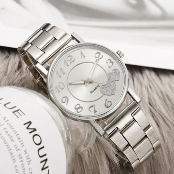 2023 Πολυτελή, περιστασιακά μόδα, ανοξείδωτα ρολόγια Love Heart Rhinestone Γυναικείο ρολόι μαύρο χαλαζία Γυναικεία ρολόγια δώρου часы Reloj