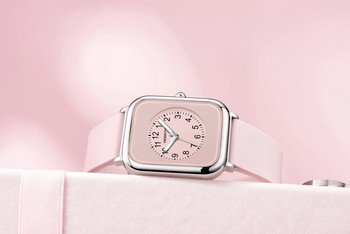 Τετράγωνο REBIRTH Γυναικείο ρολόι από καουτσούκ Ρολόγια χειρός 2022 Ροζ για γυναικεία ρολόγια καρπού Quartz relogio feminino Γυναικείο τετράγωνο