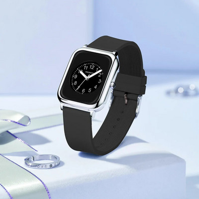 Kvadrātveida REBIRTH sieviešu gumijas pulksteņu aproce Rokas pulksteņi 2022. gada rozā sievietēm Rokas pulksteņi Kvarca relogio feminino Sieviešu kvadrāts