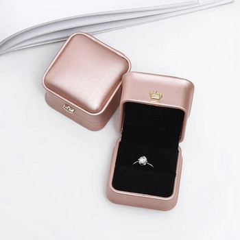 1 τεμ. Δαχτυλίδι μοδάτο κουτί κοσμήματος 5,8x5,8x4,5 εκ. ροζ χρυσό/ναυτικό/πράσινο/λευκό Κουτί κοσμήματος με στεφάνι με πόρπη