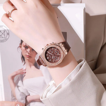 Луксозен дамски кварцов часовник с диамантен циферблат, модна силиконова каишка, каишка за дата, ръчен часовник, подарък за студент Relogio Feminino Dropshipping