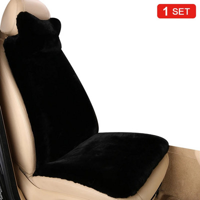 Automašīnas sēdekļa pārvalks ar galvas balstu mākslīgais plīša sēdekļa aizsargs priekš Lada Toyota universālā ziemas priekšējā sēdekļa spilvena spilventiņa automašīnai