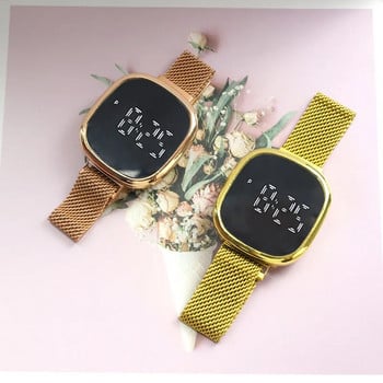Нов моден стоманен LED дигитален часовник Дамски Детски електронен мрежест ръчен часовник Готини студентски светлинен часовник Relogio Drop Shipping Saati
