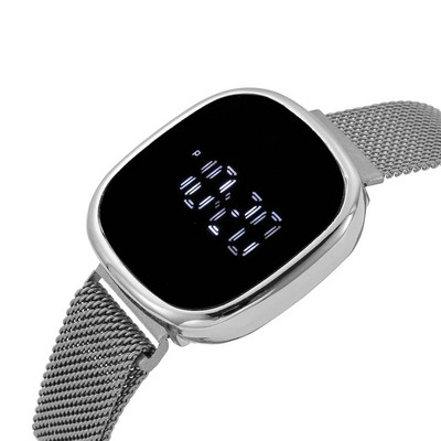 Naujas madingas plieninis LED skaitmeninis laikrodis moterims vaikiškas elektroninis tinklinis rankinis laikrodis Šaunus studentų šviesos laikrodis Relogio Drop Shipping Saati