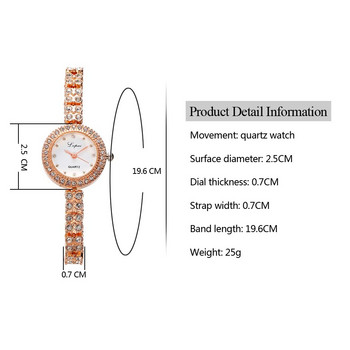 Μόδα γυναικεία ρολόγια φόρεμα Πολυτελές κρύσταλλο βραχιόλι Χαλαζίας ρολόι χειρός Lvpai Μάρκα ρολόγια για γυναίκες ροζ χρυσό casual ρολόι