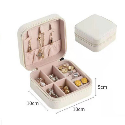 Kétrétegű ékszer tároló dobozok flanel lányoknak fülbevaló gyűrű nyaklánc hordozható utazás mini négyzetes szervező nagykereskedés