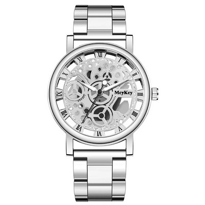 Naiste uus moodne õõnsa luustikuga kunstlik mehaaniline käekell naiste metallvõrgust kvartskäekellad naistele Relogio Feminino