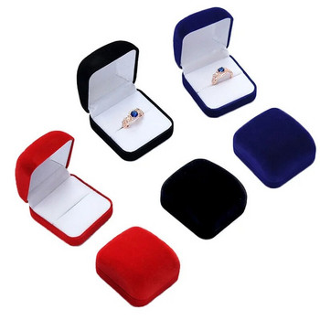 Висококачествена кадифена кутия за пръстени Съхранение на бижута за предложение Годеж Кутия за сватбени подаръци Кутия за ретро бижута Опаковъчна кутия Joyero