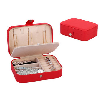 Υψηλής ποιότητας δερμάτινο κοσμηματοπωλείο PU για ταξίδια Φορητό κολιέ σκουλαρίκια Δαχτυλίδι Θήκη αποθήκευσης βιτρίνας φερμουάρ Jewelry Organizer Box