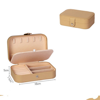 Kvaliteetne PU-nahast ehtekarp reisimiseks Kaasaskantav kaelakee Kõrvarõngad Sõrmuste hoiustamiskarp Tõmblukuga ehete karp