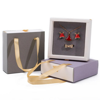 Συρτάρι Κοσμήματα Δαχτυλίδι κολιέ Σκουλαρίκια Βραχιόλι Δώρο Κουτί συσκευασίας Χοντρό χαρτί Φορητή τσάντα κοσμήματα Box Organizer Joyero