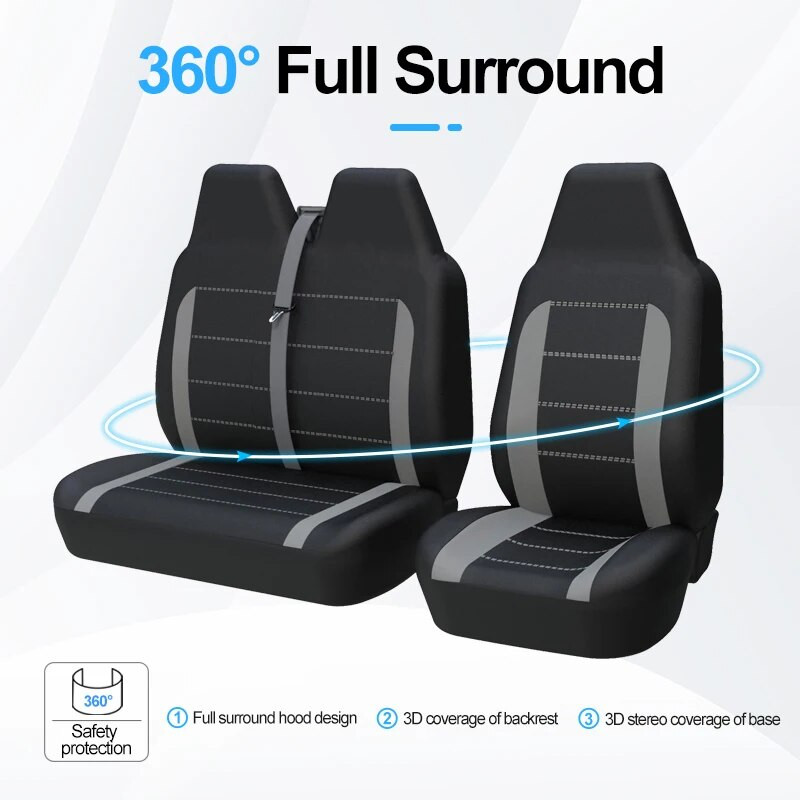 AUTOYOUTH 2 + 1 automobilio sėdynės užvalkalas, pilkas, skirtas Citroen Jump 2006 Sprinteriui Mercedes 1995 T4 Citroen Jumpy de 2016