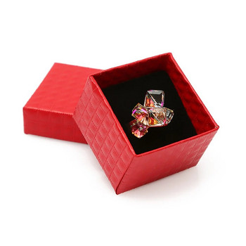 Νέο καρό μοτίβο κοσμηματοπωλείο Πρόταση γάμου Σκουλαρίκια δαχτυλίδι Κολιέ από χαρτόνι συσκευασίας δώρου Κουτί προβολής