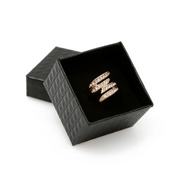 Нова карирана кутия за бижута Предложение за сватба Годежни обеци Пръстен Колие Картон Опаковка за подаръци Витрина Кутия