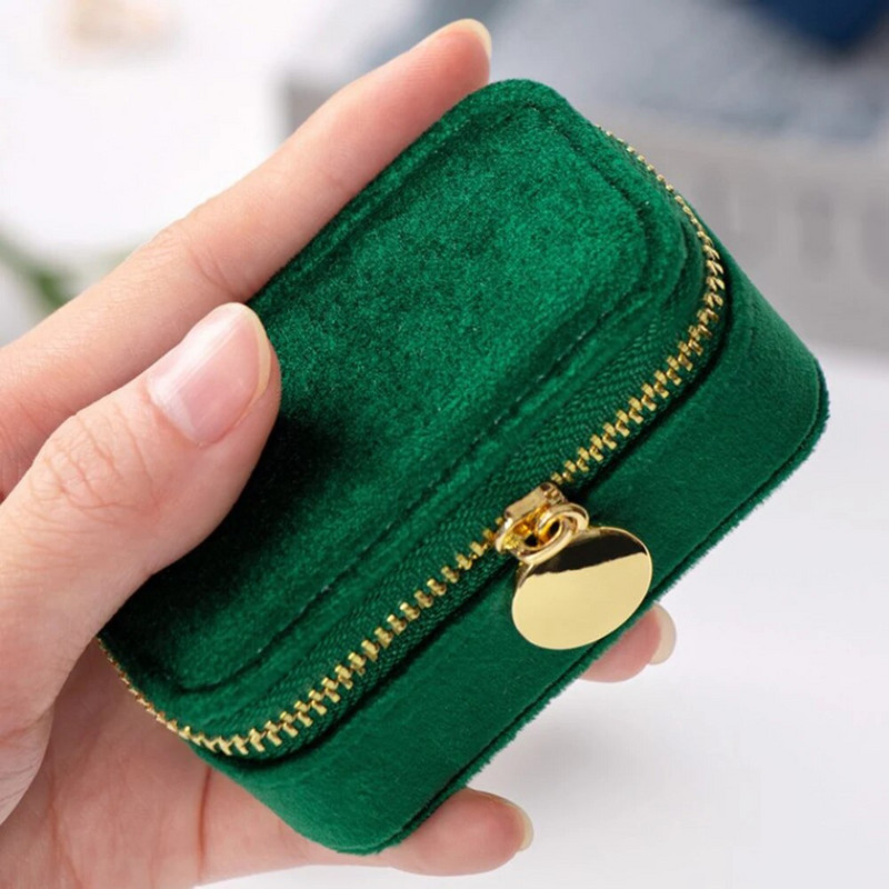 Mini Plush Velvet reisiehete organiseerimiskarp naistele kaasaskantavad kõrvarõngad sõrmus kaelakee pulmaehete hoiukarp Joyero