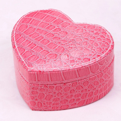 Uus südamekujulises ehtekarbis Sõrmus Kõrvarõngad Kaelakee Organisaator Kahekihiline krokodillitera PU-nahast kaasaskantav hoiukohver