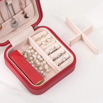 Φορητό κουτί κοσμημάτων για κολιέ ταξιδιού Δαχτυλίδι σκουλαρίκι αποθήκευσης μονής στρώσης Flip PU υψηλής ποιότητας δερμάτινο κοσμηματοπωλείο Box Joyero