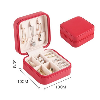 Nešiojama papuošalų dėžutė, skirta kelioniniams karolių žiedų auskarų laikymui Vieno sluoksnio apverčiama aukščiausios klasės PU odinė papuošalų laikymo dėžutė Joyero