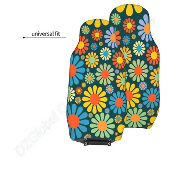 2 τμχ Colorful Flower Κάλυμμα καθίσματος αυτοκινήτου Πλήρες σετ Abstract Hippie Floral Auto μπροστινό μαξιλάρι κουβά Protect Αξεσουάρ για γυναίκες