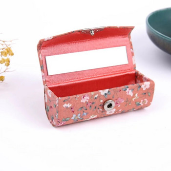 Винтидж кутия за бижута с огледало Кутия за червило с флорален мотив в китайски стил Преносима кутия за органайзер за бижута за пътуване на едро