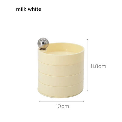 1 tk pööratav ehtekarp Fresh Ins Wind tahke metallist käepide Mitmekihiline magamistoaga lauaarvuti plastist korraldaja hoiustamiskosmeetikakohver