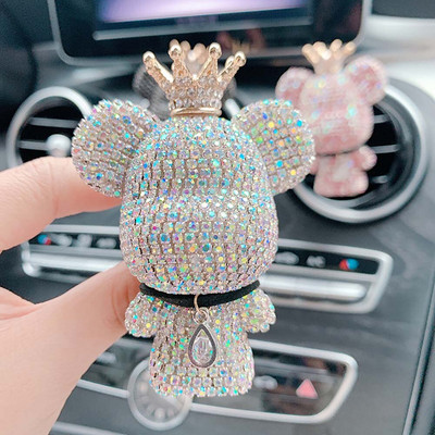 Creative Crown Diamond Cute Bear Άρωμα Αυτοκινήτου Άρωμα Κλιπ Air Outlet Aroma Air Fresher Διακόσμηση Αξεσουάρ Aromatherapy