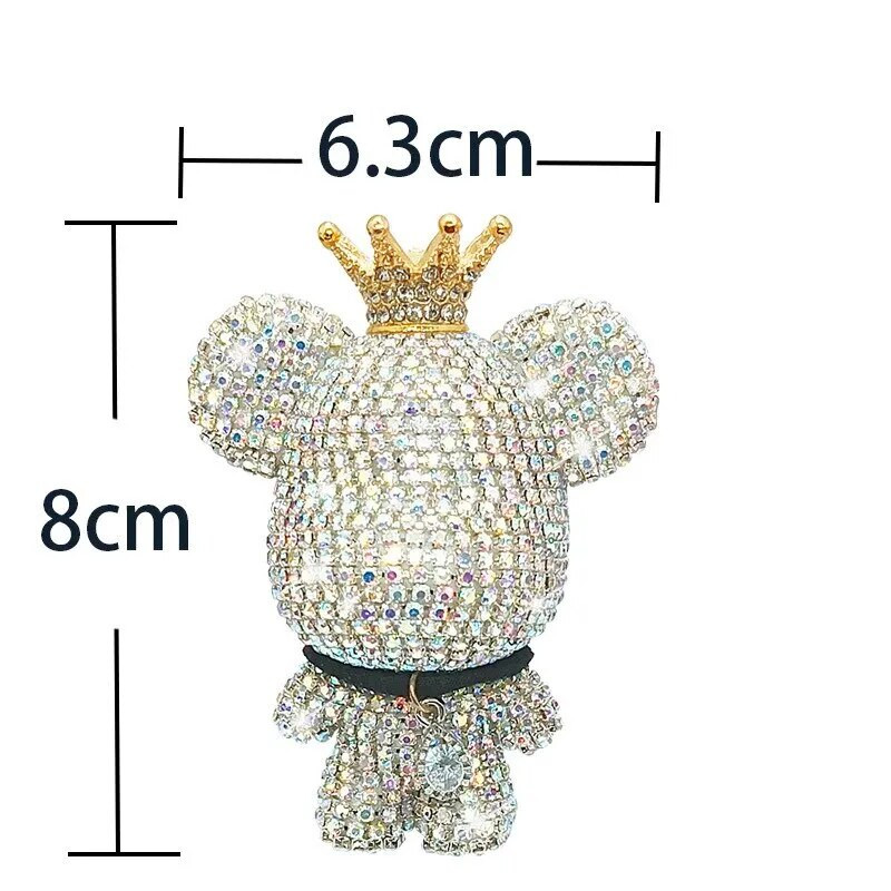 Creative Crown Diamond Cute Bear Autolõhn Parfüümiklamber Õhu väljalaskeava Aroom Õhu Värskenam Kaunistus Aksessuaarid Aroomiteraapia