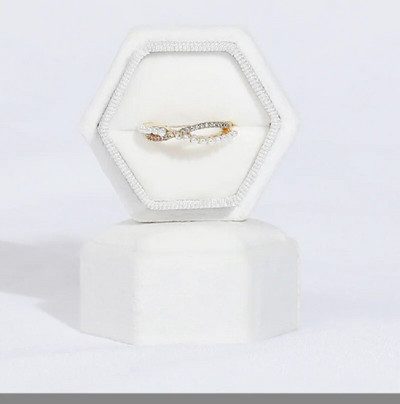 Kuusnurkne sõrmusekarp eemaldatava kaanega abieluettepanekuks pulmatseremoonia sametest vintage kinkepakend Mini ehtekarp