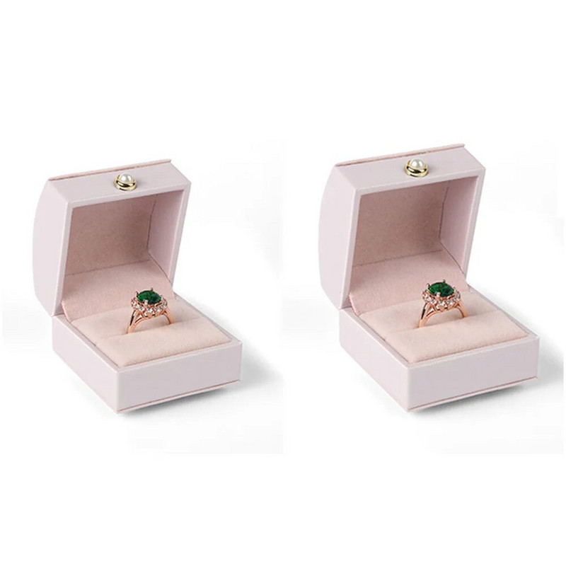 Uus kaarekujuline pärlilukuga ehtekarp pulmade jaoks Kaelakee Kõrvarõngad Ripatsid Korraldaja PU-nahast vitriin