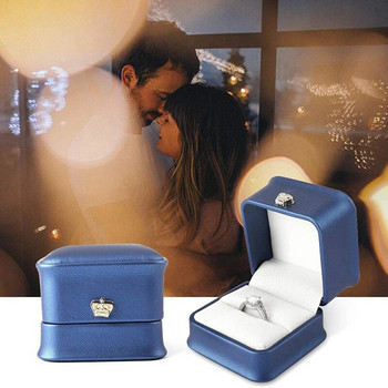 Кутия за бижута с пръстен от PU кожа за сватба, годеж, предложение, рожден ден, годишнина, пръстен, подарък, организатор, дисплей за бижута, кутия за съхранение
