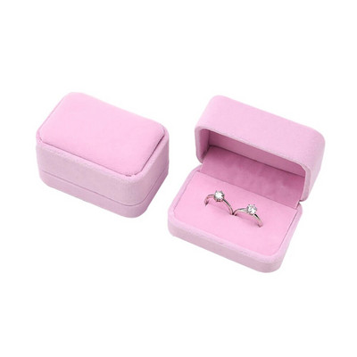 PU-nahast sõrmuse ehtekarp pulmakihlamiseks, sünnipäeva-aastapäeva sõrmuse kingituse korraldaja ehete hoiukarp