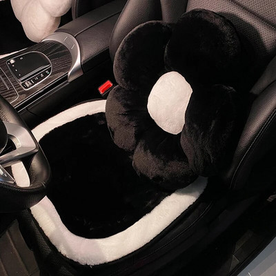 Talvine pehme plüüs universaalne autoistme kate Klassikaline mustvalge värvi istmematid Automaatne istmepadi Hoiab soojas Autotarvikud
