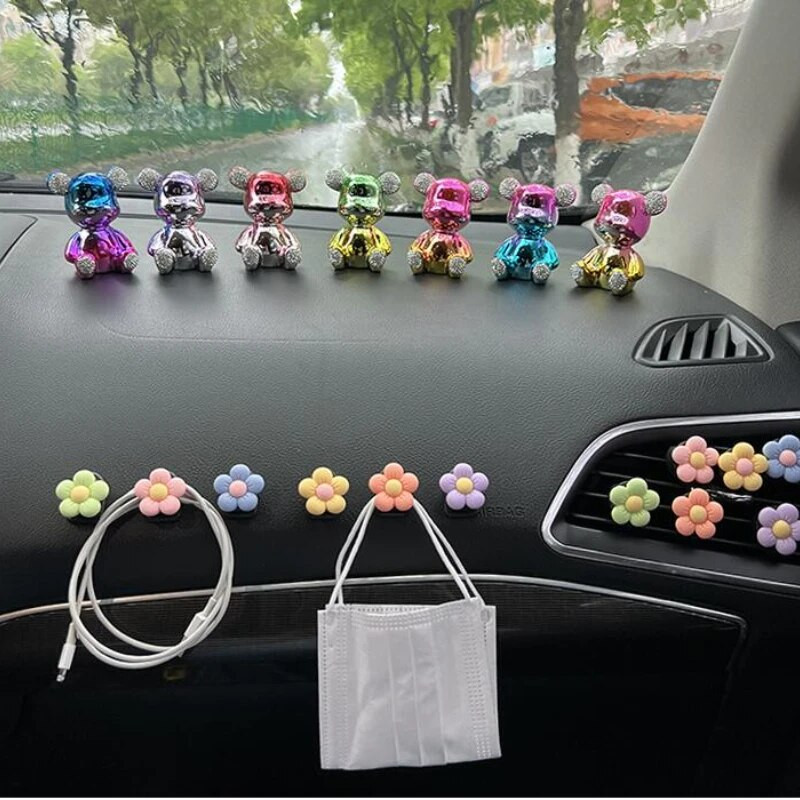 Armsad lilled aroomiteraapia auto õhu väljalaskeava kaunistus parfüümi klamber õhuvärskendaja värviline taimestiku sisekujundus Auto tarvikud