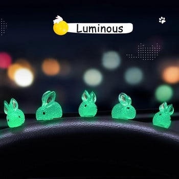 Χαριτωμένο Mini Bunny Car Στολίδι που εκπέμπει φως για Κεντρική Κονσόλα Αυτοκινήτου Τιμονιού πίσω καθρέφτη Φωτεινή διακόσμηση κουνελιού