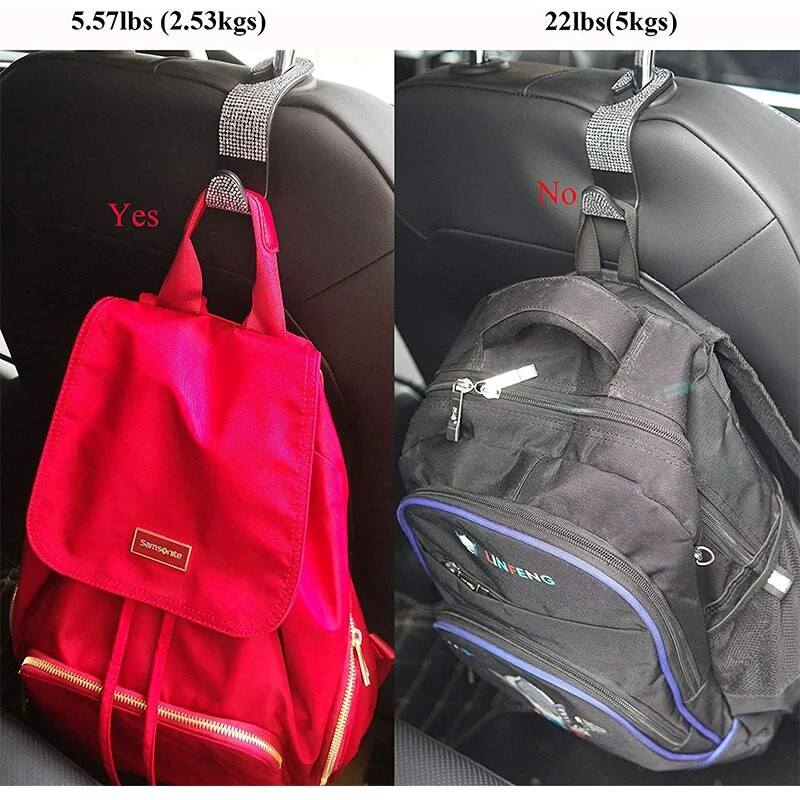 Rhinestone autoistme seljakonks Bling Diamond riidepuu Automaatne seljatoe Universaalne peatoe kinnitus Hoiuhoidik auto salongi tarvikud