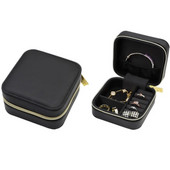 Pārnēsājama ceļojumu rotaslietu kastīte Gredzens kaklarota rokassprādze Auskari Glabāšana Augstas kvalitātes PU ādas rāvējslēdzējs rotaslietu organizatora kastīte Joyero