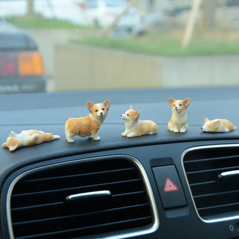 Ταμπλό αυτοκινήτου Αξεσουάρ παιχνιδιών για σκύλους Διακοσμήστε Εξαιρετικό Στολίδι κούκλας από ρητίνη Mini Corgi Auto Εσωτερικό χαριτωμένο κουτάβι Διακοσμήσεις δώρου