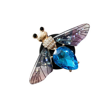 Пеперуда щипка за парфюм за кола Dragonfly Shape Shiny Rhinestone Auto Air Outlet Освежител за парфюм щипка за автомобилни аксесоари Интериор
